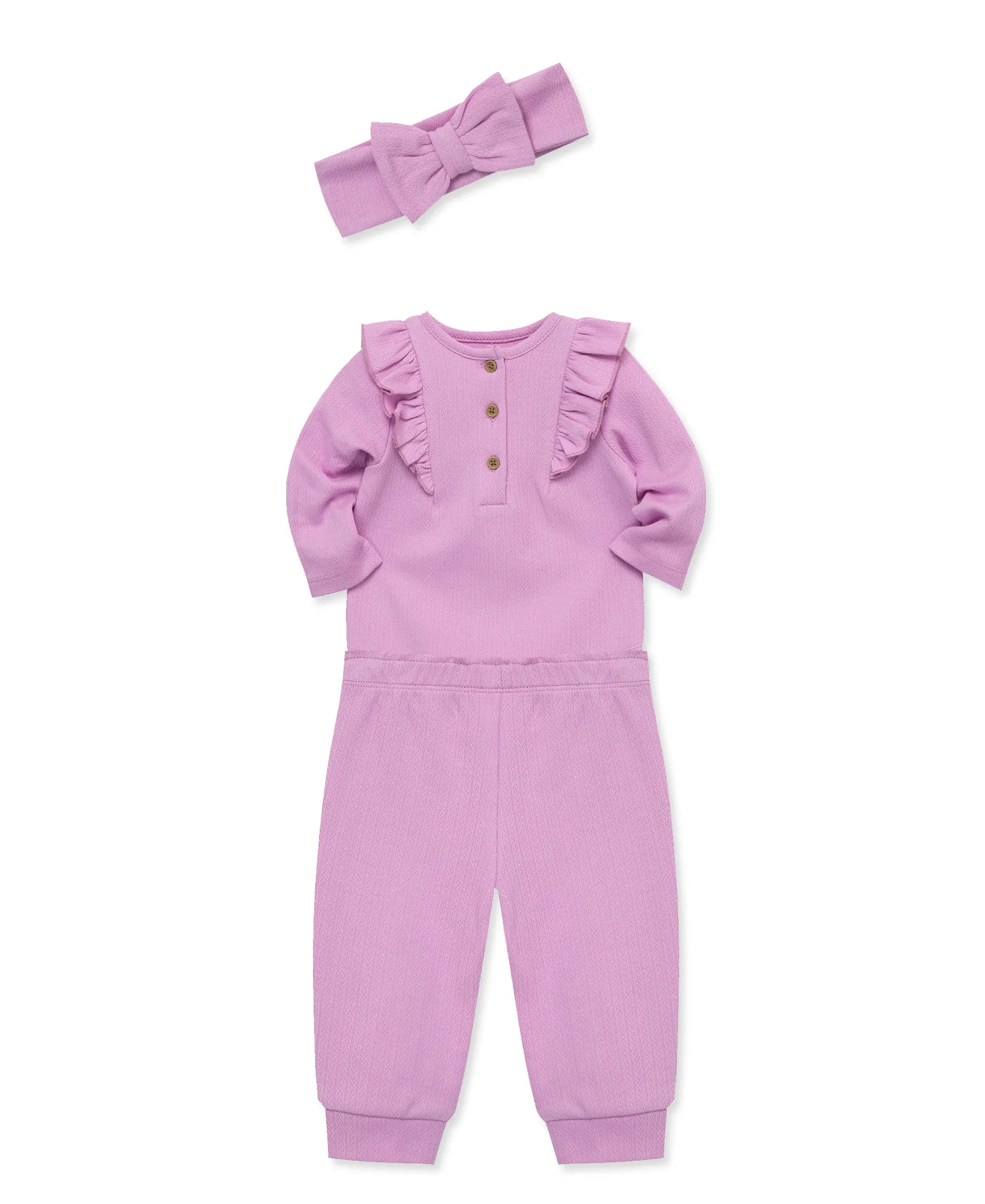 Orchid Pointelle Bodysuit & Pant Set