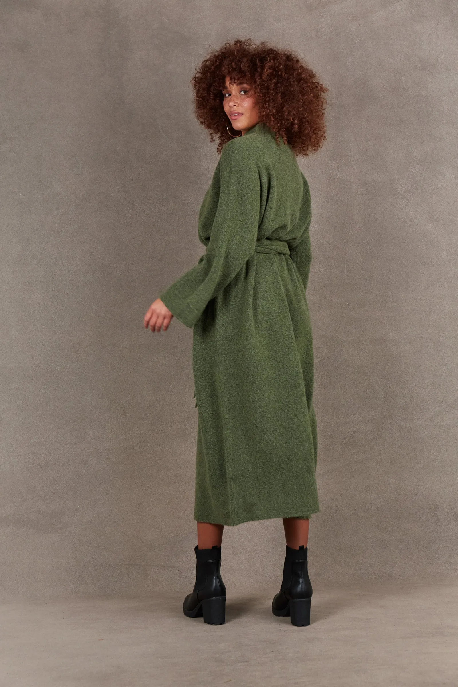 Paarl Tie Knit Dress - Moss