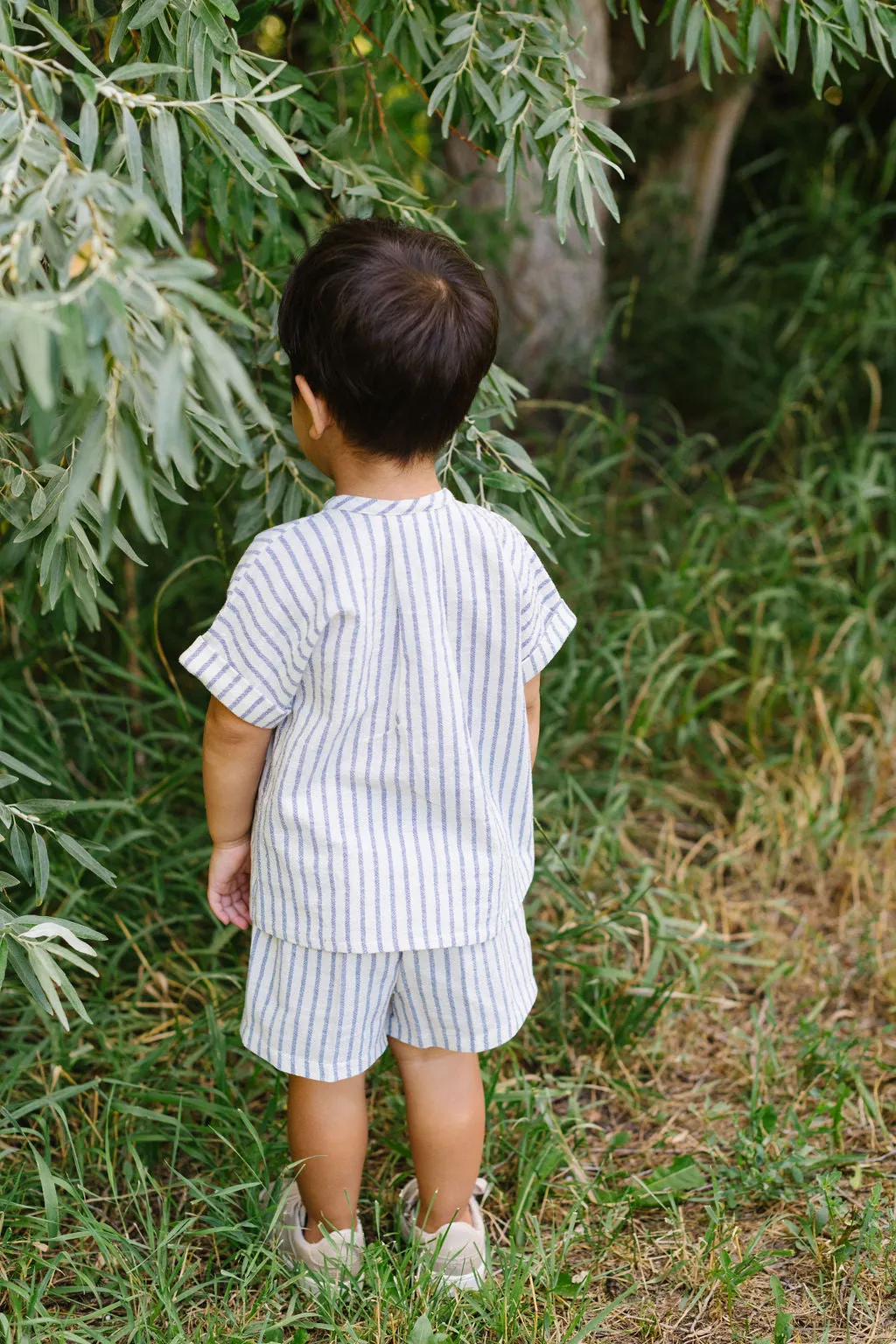 Popover Shirt in Lake Stripe