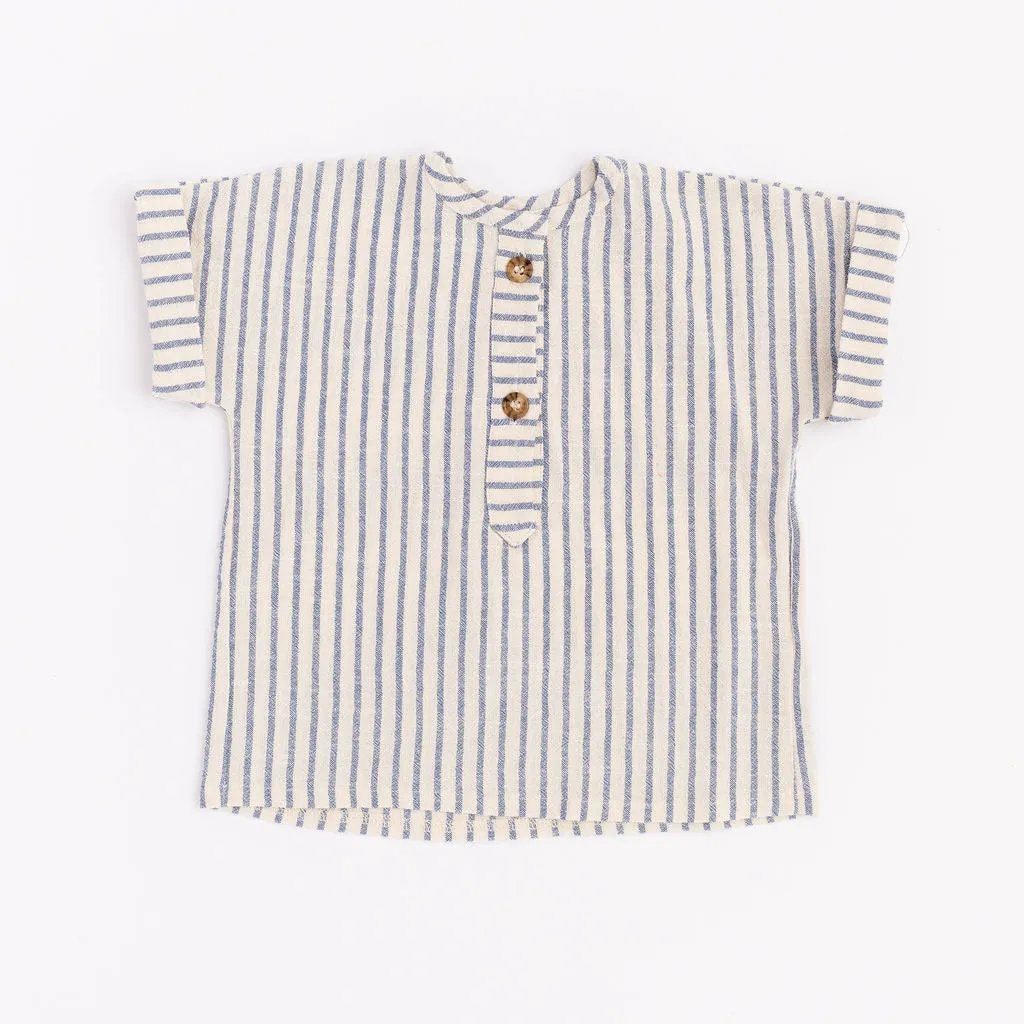 Popover Shirt in Lake Stripe