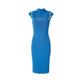 Pre Order:  Cut-out Mesh Spliced Midi Dress