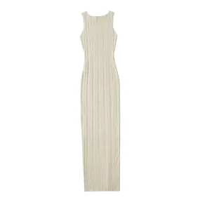 Pre Order:  Elegant Solid Sleeveless Knitted Slim Maxi Dress