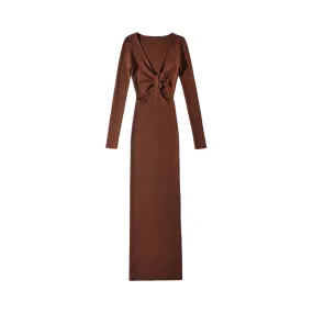 Pre Order:  Front Knot Knitted Midi Dress