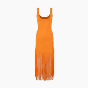 Pre Order:  Orange Tassel Knit Dress