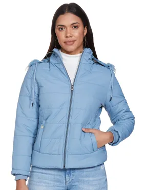 Qube By Fort Collins Women's Parka Coat (17471Q_Trade Blue_Medium)