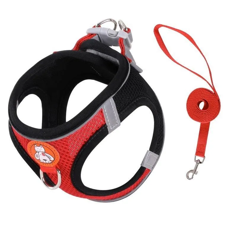 Reflective Nylon Pet Leash and Harness Set