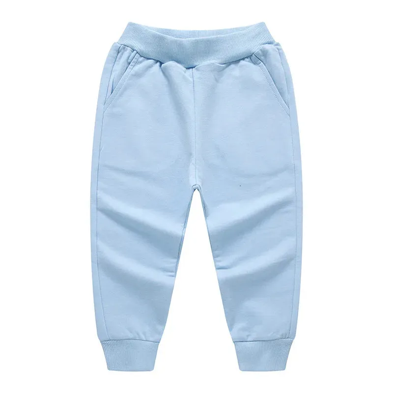 Retail Child Pants For Boys Girls Casual Trousers 2-12Y Spring Teenage Elastic Waist Soft Clothes Unisex Kids Fashion Sweatpants