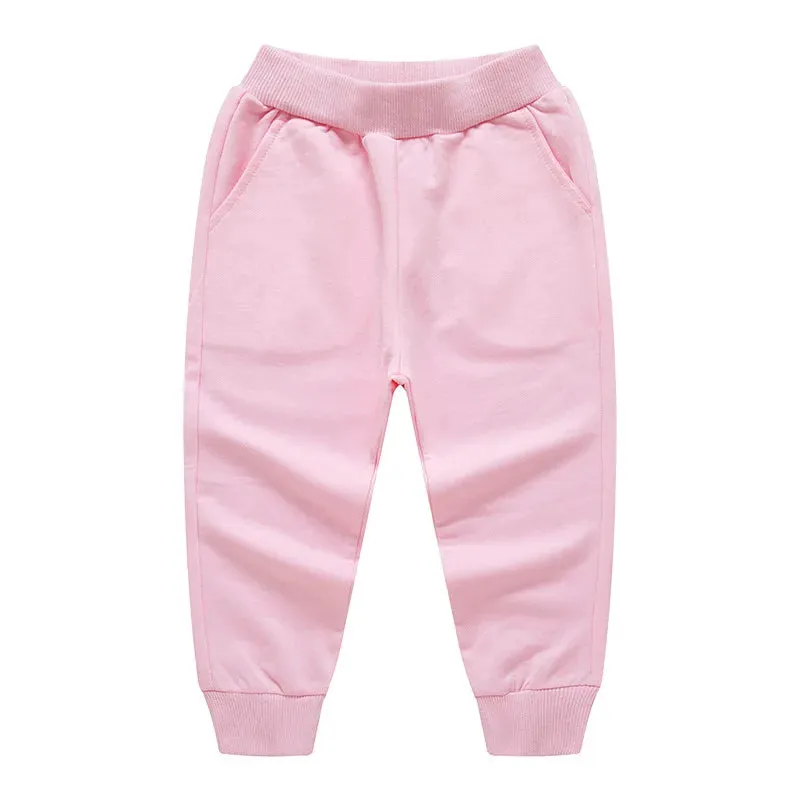 Retail Child Pants For Boys Girls Casual Trousers 2-12Y Spring Teenage Elastic Waist Soft Clothes Unisex Kids Fashion Sweatpants