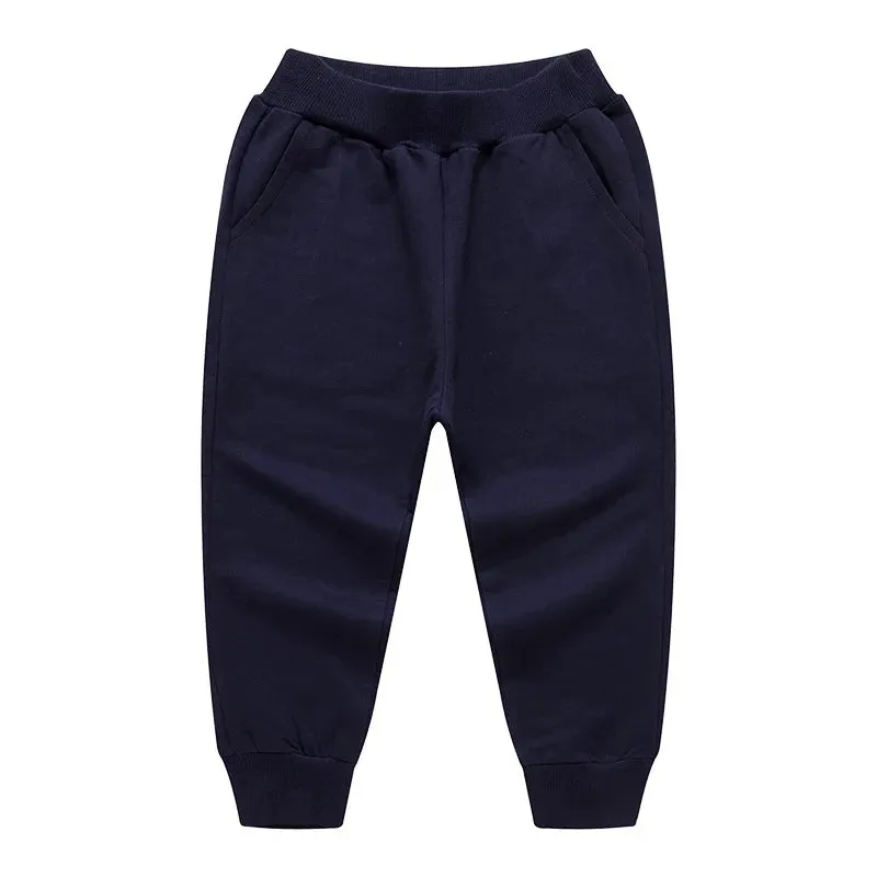 Retail Child Pants For Boys Girls Casual Trousers 2-12Y Spring Teenage Elastic Waist Soft Clothes Unisex Kids Fashion Sweatpants