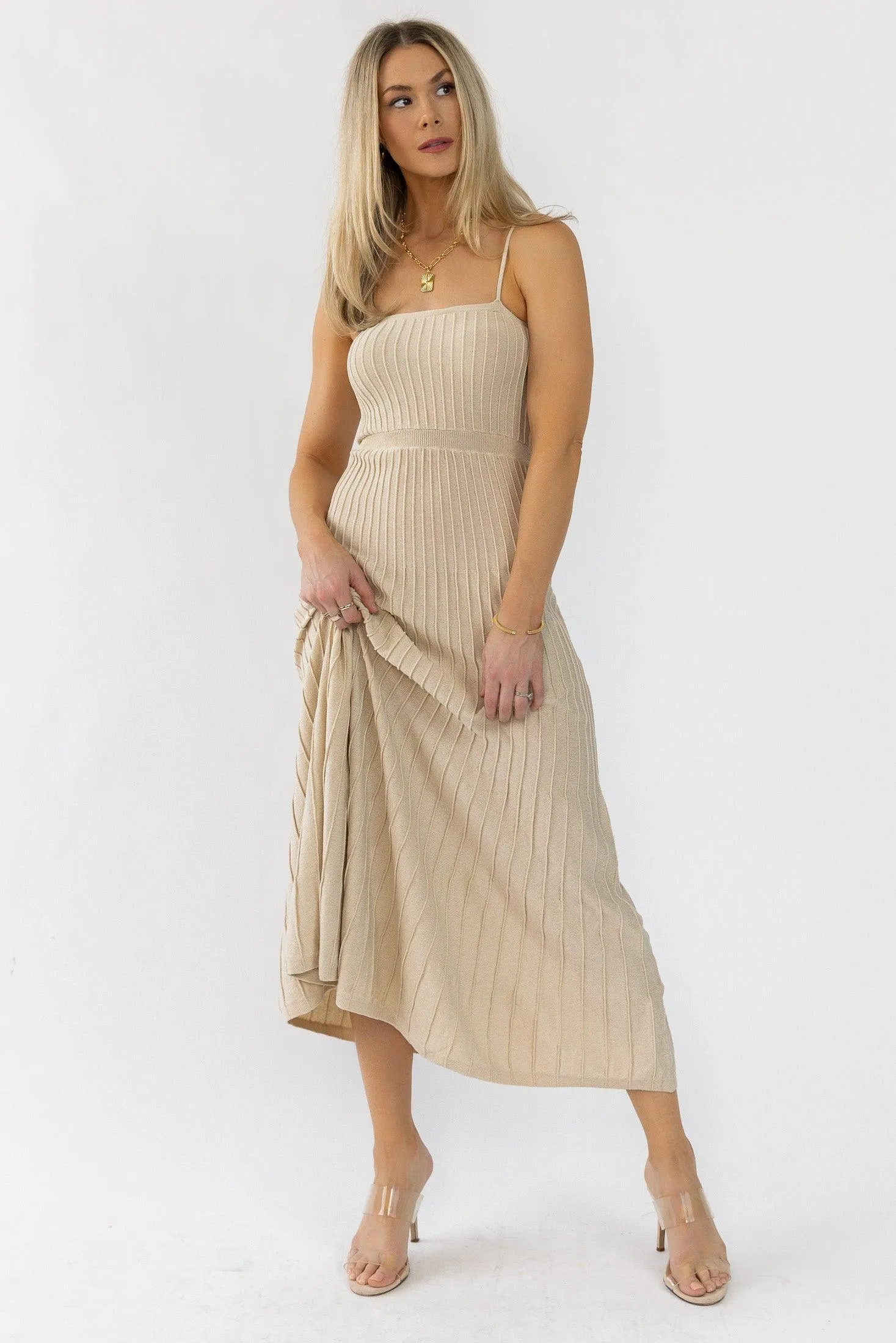 Rosalie Natural Knit Maxi Dress