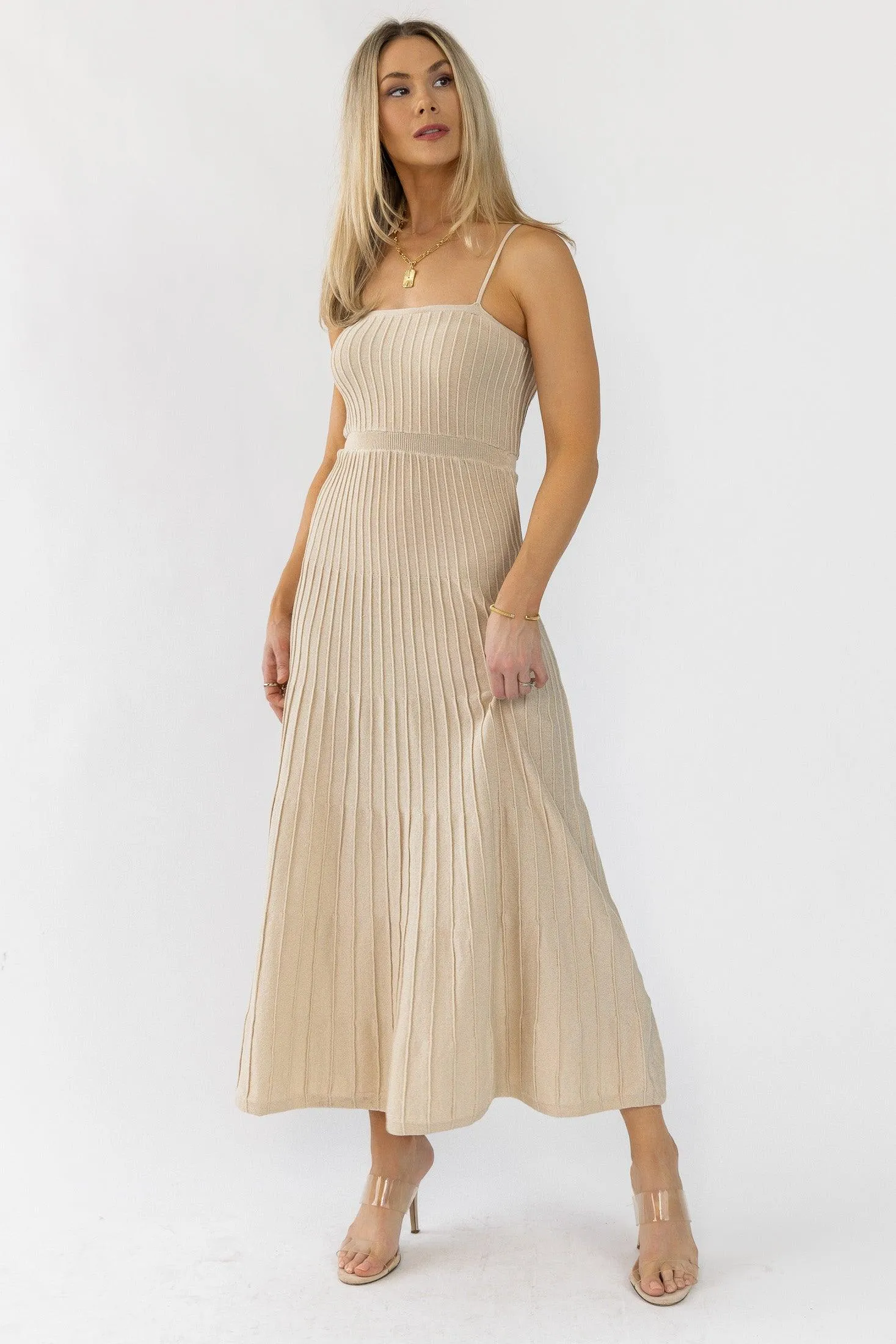 Rosalie Natural Knit Maxi Dress