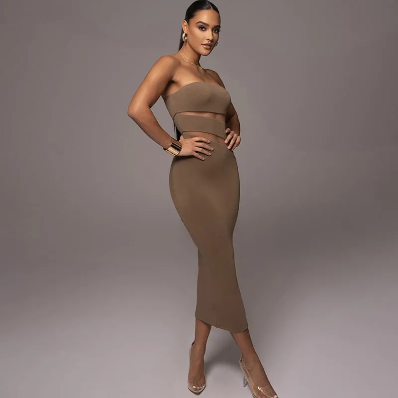 Sleek Bodycon Dress with Mesh Inserts