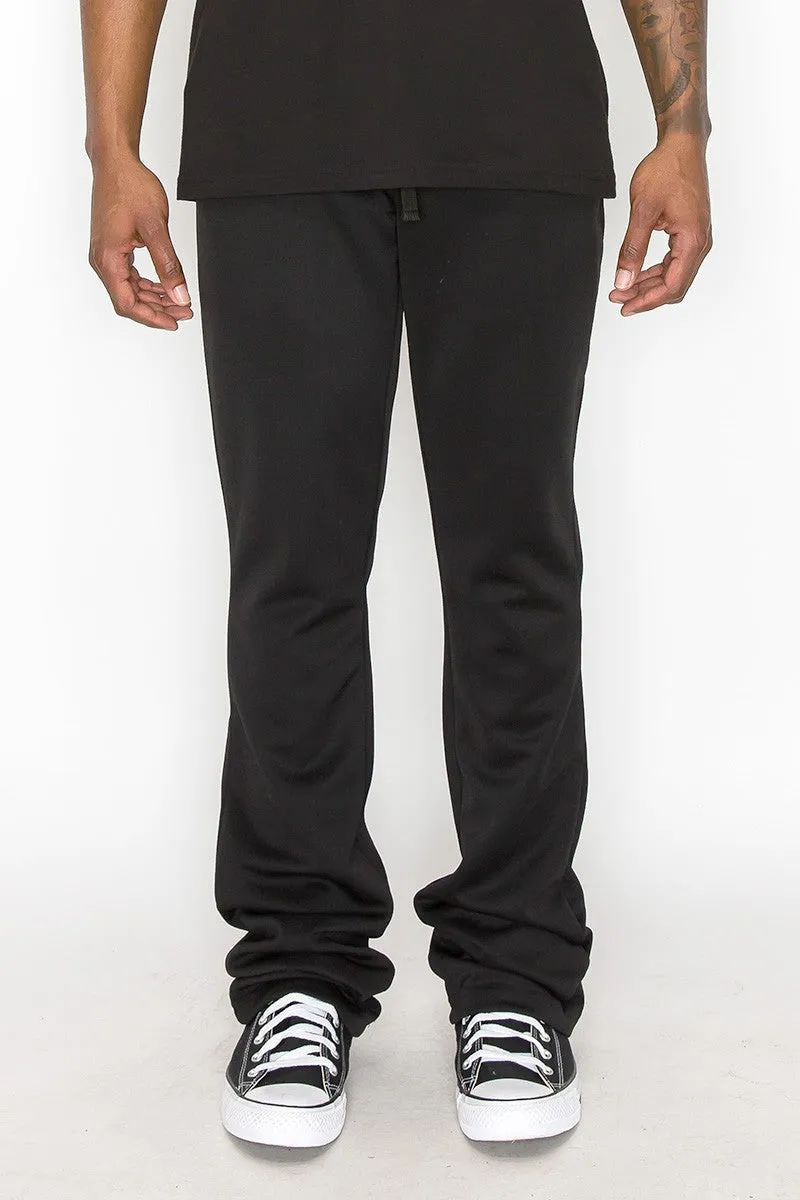 Solid Flare Stacked Men's Track Pants