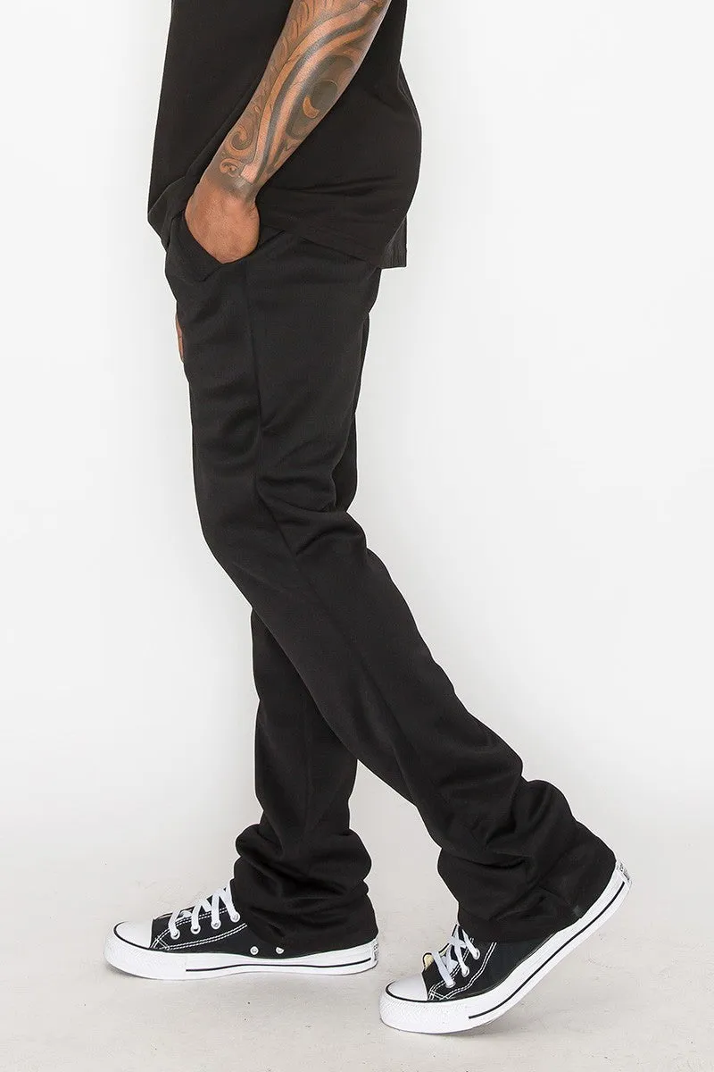 Solid Flare Stacked Track Pants