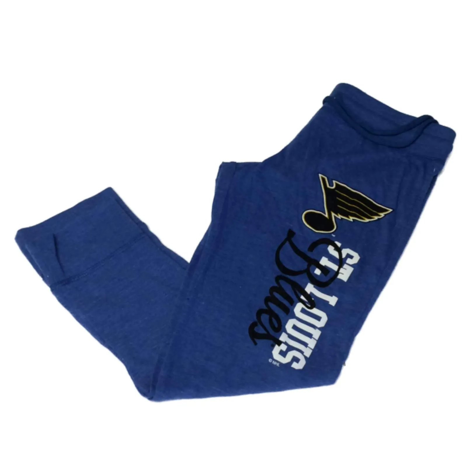 St. Louis Blues SAAG WOMENS Blue Lightweight Cuffed Capri Sweatpants (S)