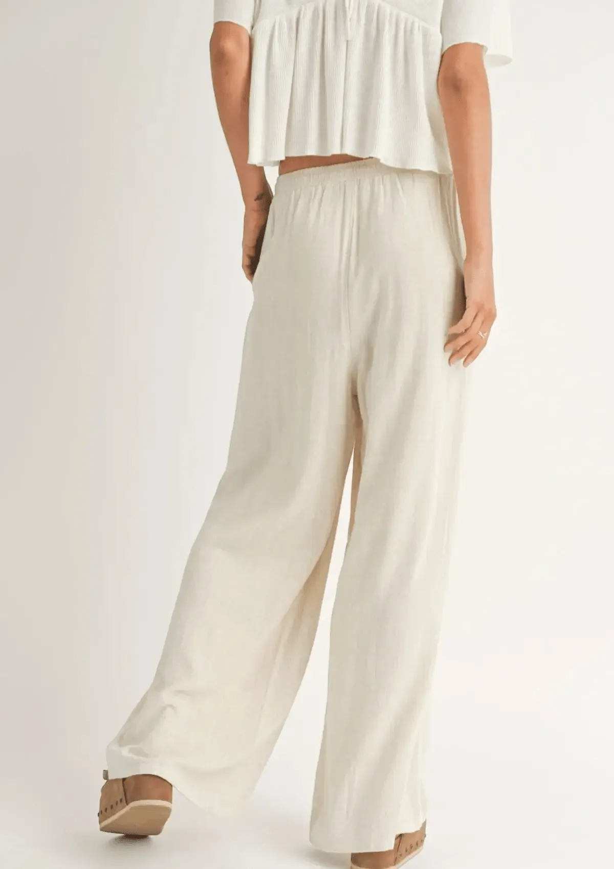 Sugarloaf Elastic Waistband Pants - Oatmeal