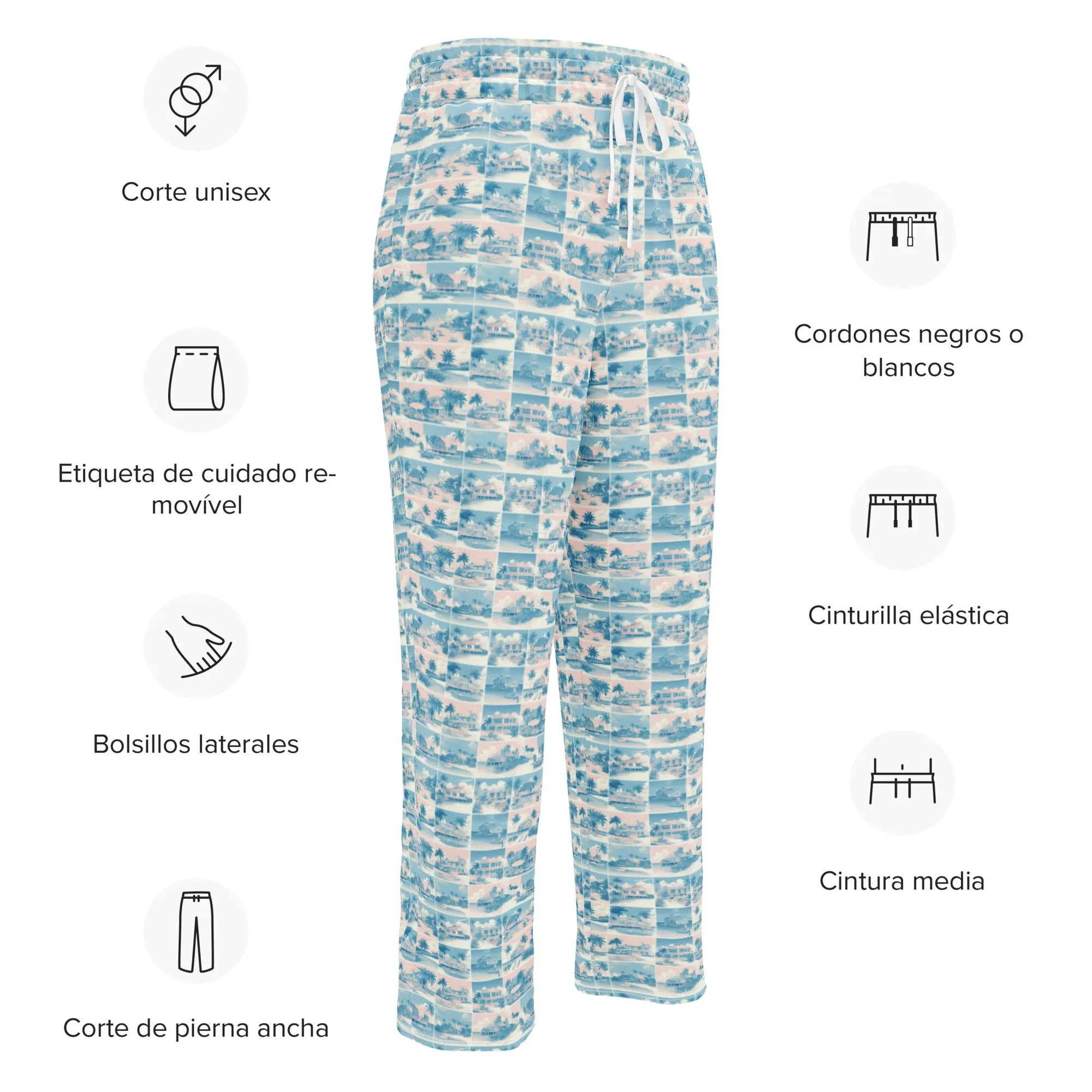 Tropic Cube- unisex wide leg joggers