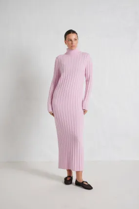 Valerie Merino Cashmere Polo Dress in Blossom