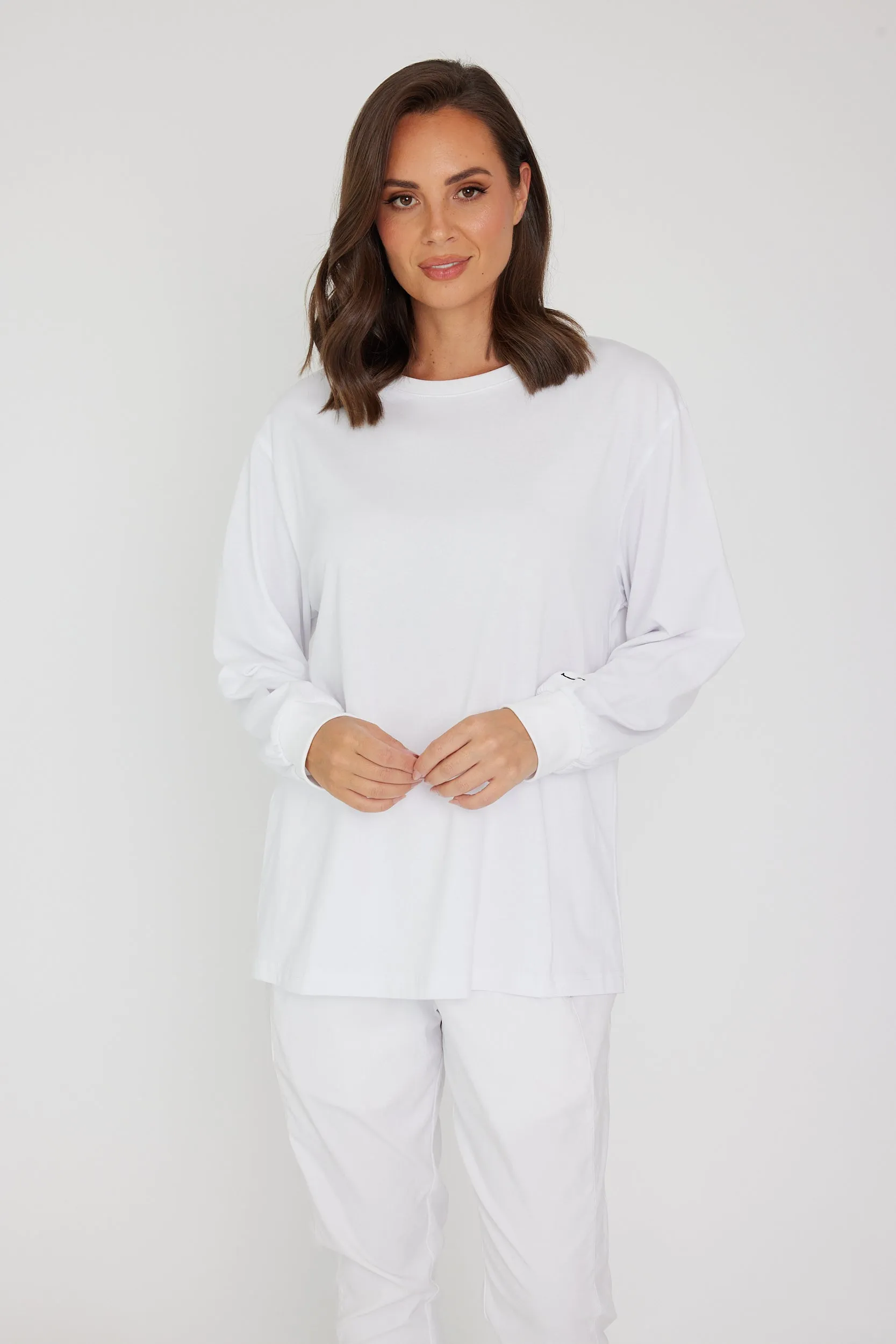 VANDAM Long Sleeve Top White