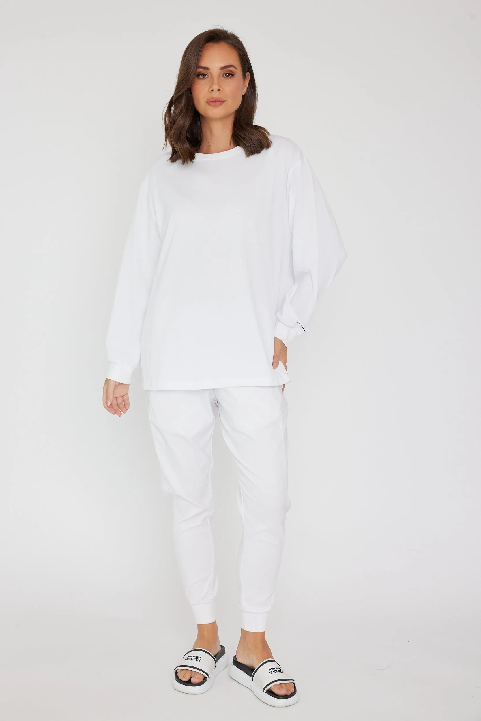 VANDAM Long Sleeve Top White