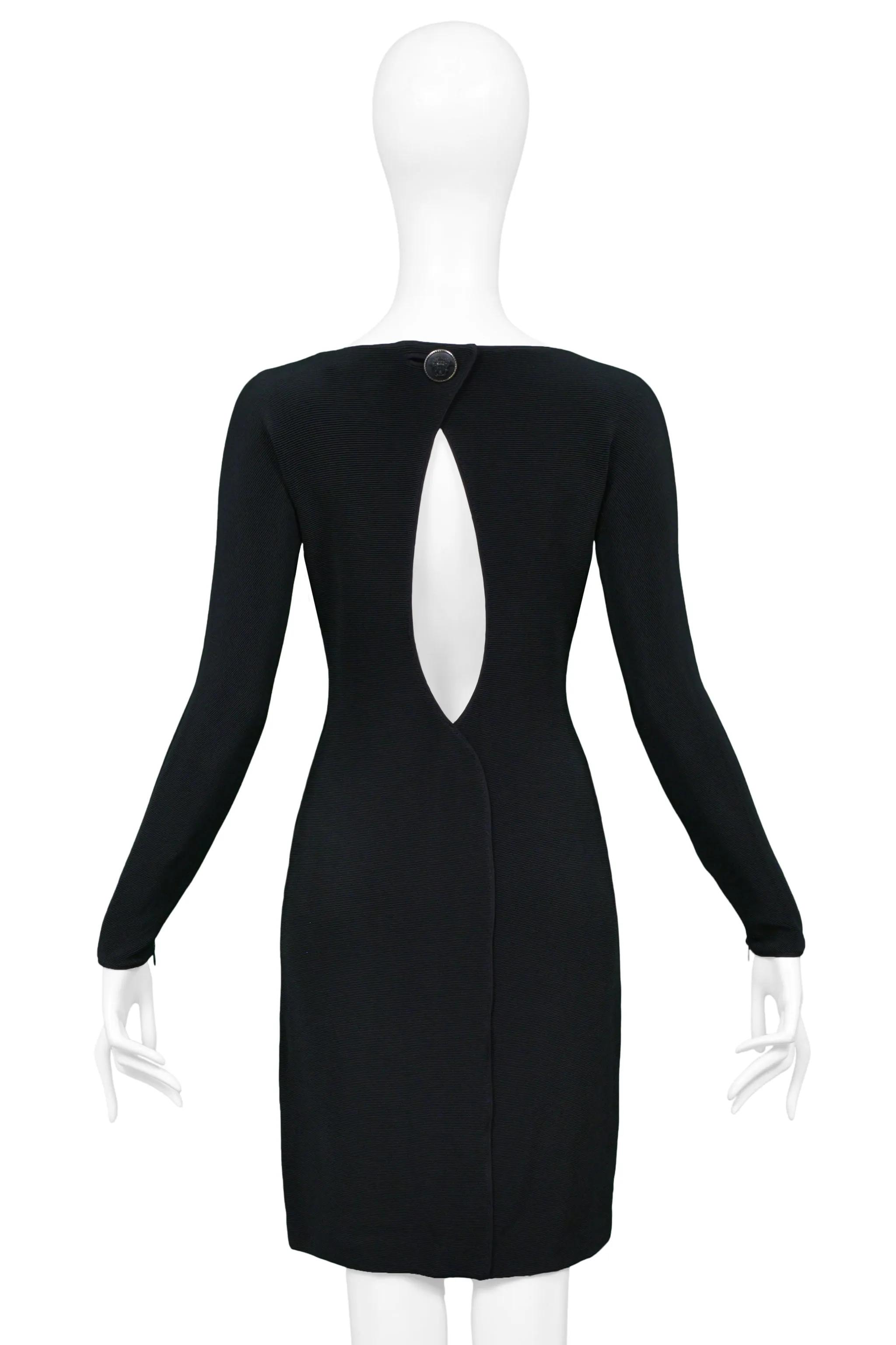 VERSACE BLACK MINI COCKTAIL DRESS WITH CUTOUT BACK