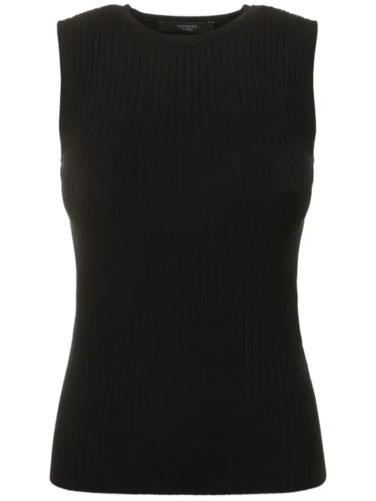 Weekend Max Mara   Braida viscose blend rib knit top 