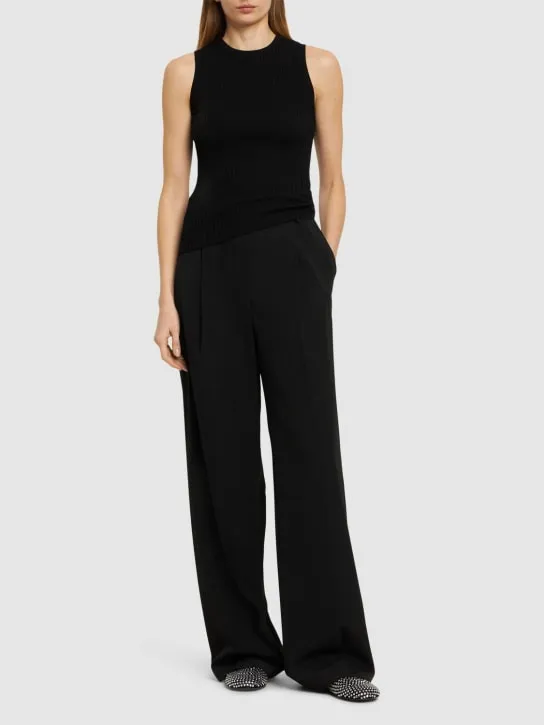 Weekend Max Mara   Braida viscose blend rib knit top 