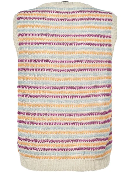 Weekend Max Mara   Caldaia linen knit sleeveless top 