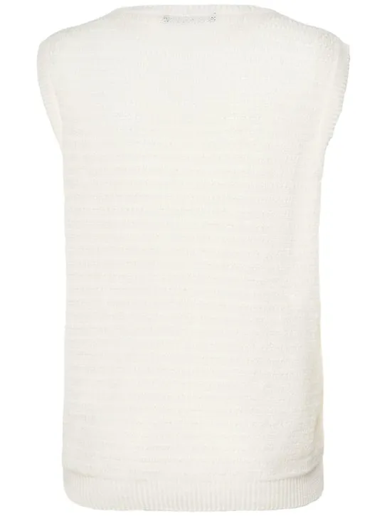 Weekend Max Mara   Caldaia linen knit sleeveless top 