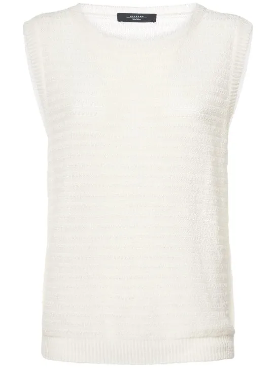 Weekend Max Mara   Caldaia linen knit sleeveless top 