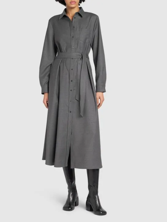 Weekend Max Mara   Etiopia wool blend flannel midi dress 