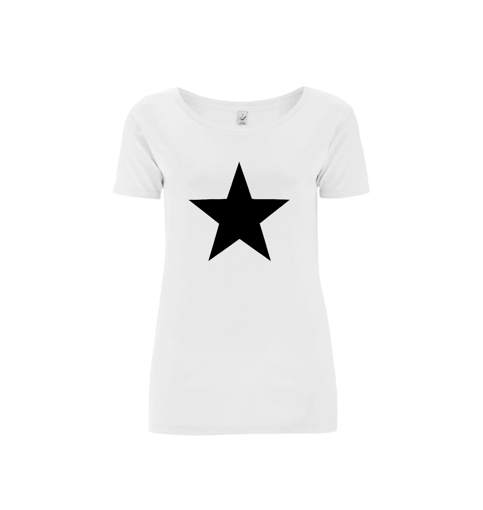 White tee with black star 🖤 *fitted style*