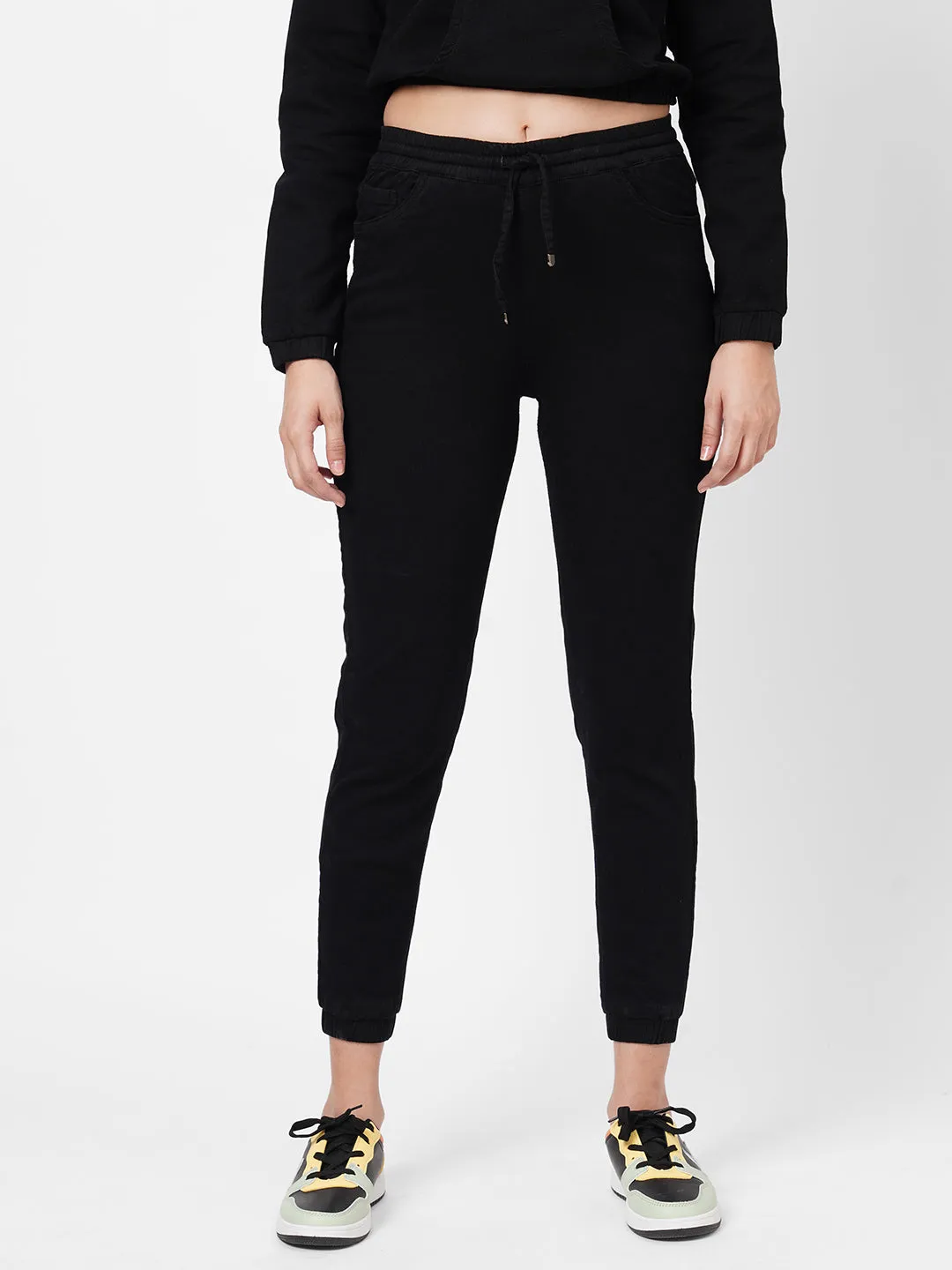 Women High-Rise Denim Jogger