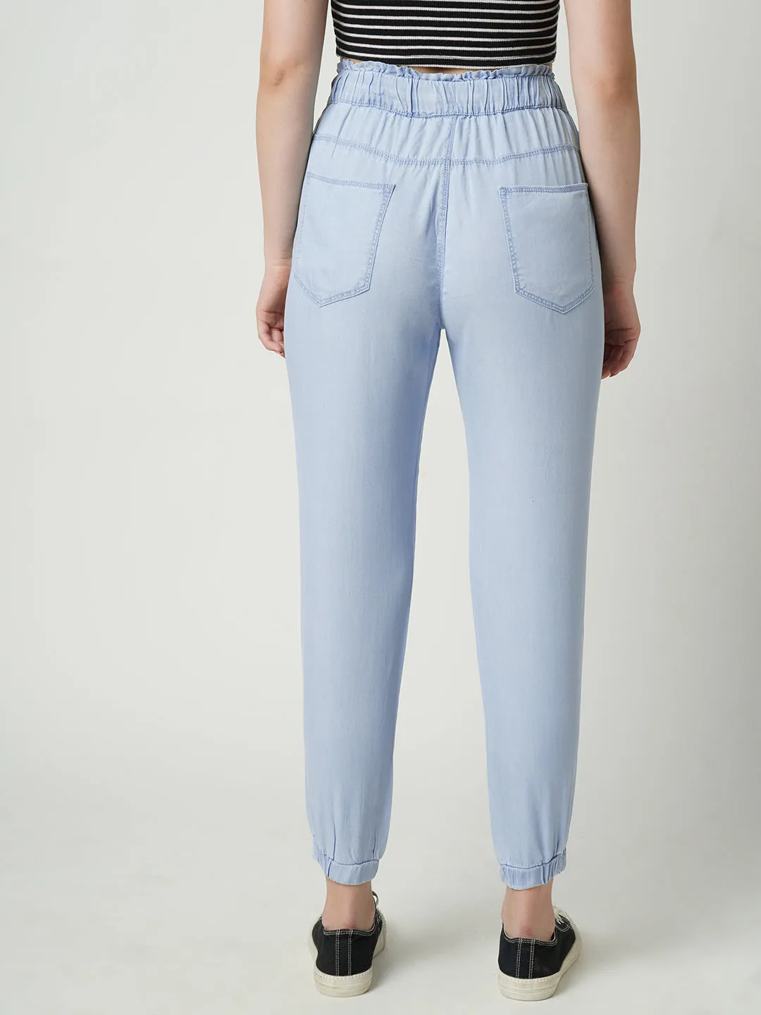 Women High-Rise Slim Fit Denim Jogger