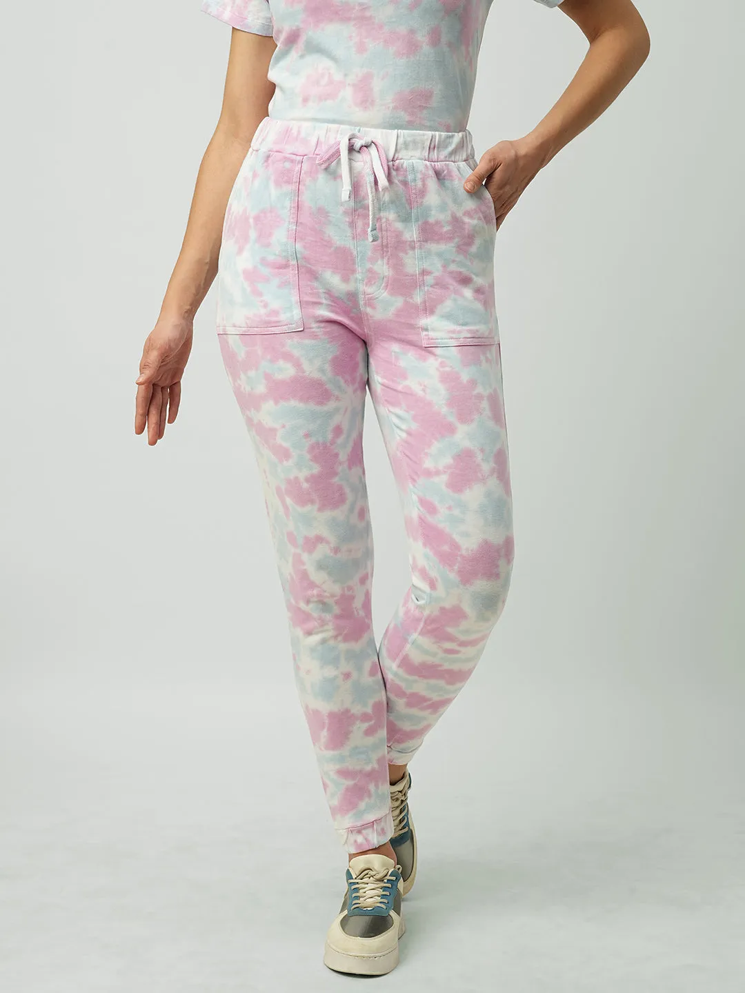 Women High-Rise Tie & Dye Skinny Fit Jogger