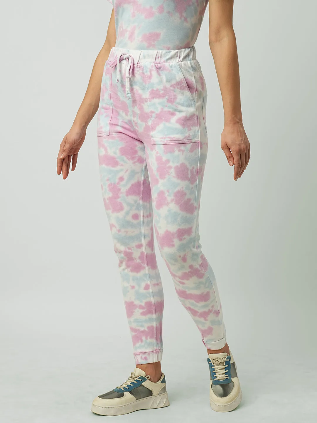 Women High-Rise Tie & Dye Skinny Fit Jogger