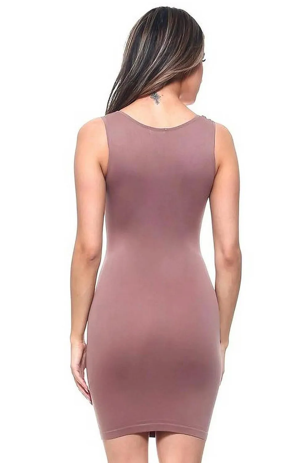 Womens U-Neck Sleeveless Bodycon Dress