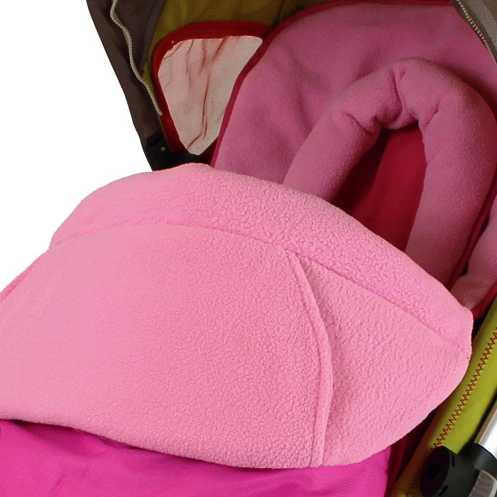 X2 Luxury Footmuff & Headhugger Pink Fits Out N About Nipper 360 Twin Stroller